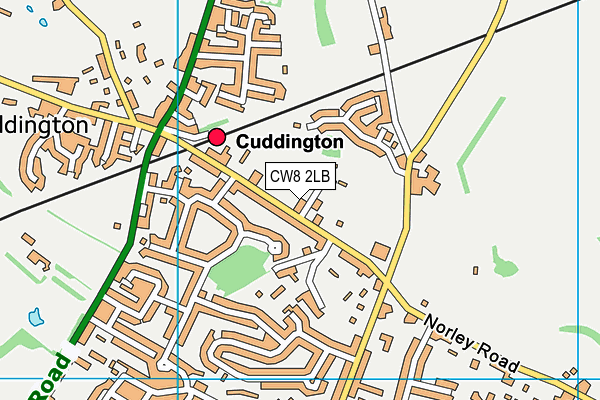 Weaverham Road Playing Field map (CW8 2LB) - OS VectorMap District (Ordnance Survey)