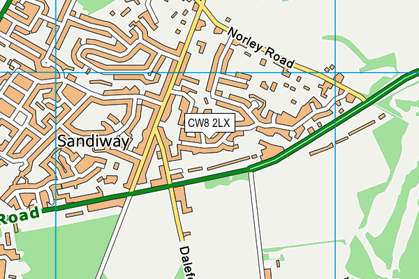 CW8 2LX map - OS VectorMap District (Ordnance Survey)