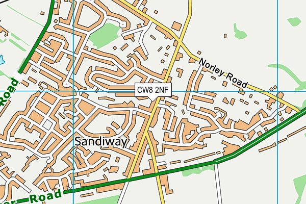 CW8 2NF map - OS VectorMap District (Ordnance Survey)