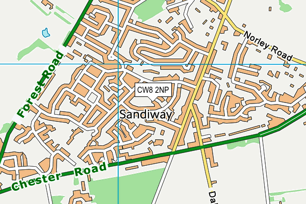 CW8 2NP map - OS VectorMap District (Ordnance Survey)