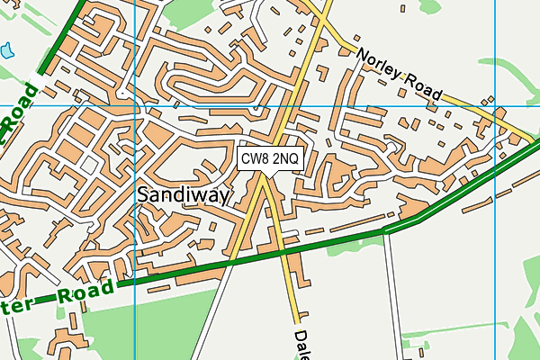 CW8 2NQ map - OS VectorMap District (Ordnance Survey)