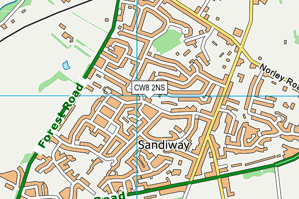 CW8 2NS map - OS VectorMap District (Ordnance Survey)