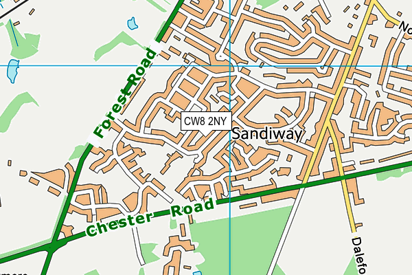 Cuddington Primary School map (CW8 2NY) - OS VectorMap District (Ordnance Survey)