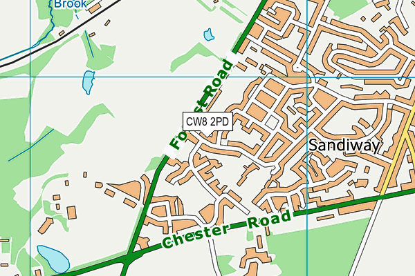 CW8 2PD map - OS VectorMap District (Ordnance Survey)