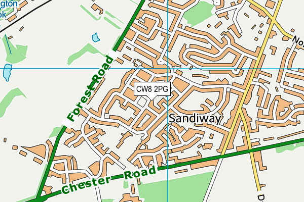 CW8 2PG map - OS VectorMap District (Ordnance Survey)