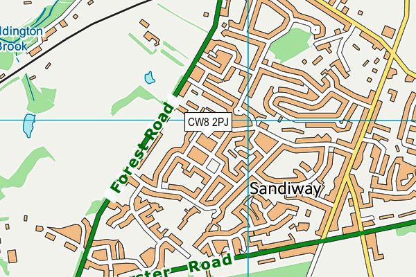 CW8 2PJ map - OS VectorMap District (Ordnance Survey)