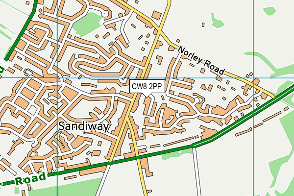 CW8 2PP map - OS VectorMap District (Ordnance Survey)