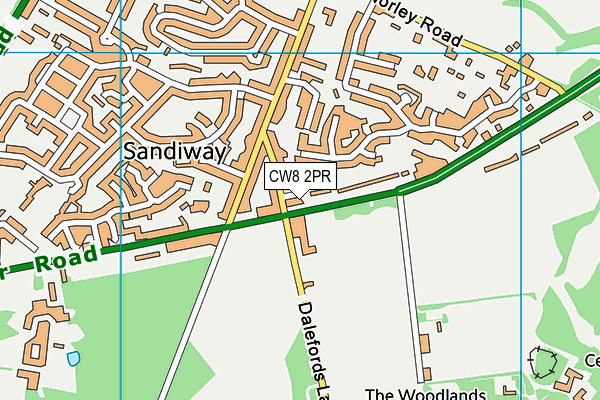 CW8 2PR map - OS VectorMap District (Ordnance Survey)