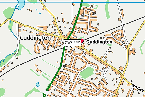 CW8 2PZ map - OS VectorMap District (Ordnance Survey)