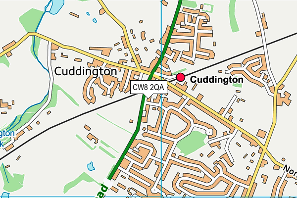 CW8 2QA map - OS VectorMap District (Ordnance Survey)