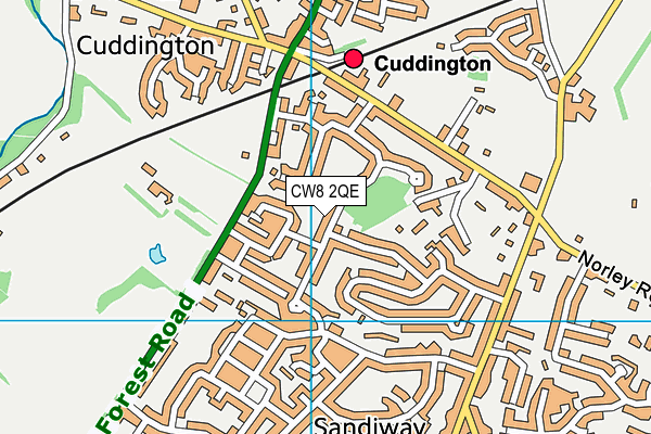 CW8 2QE map - OS VectorMap District (Ordnance Survey)