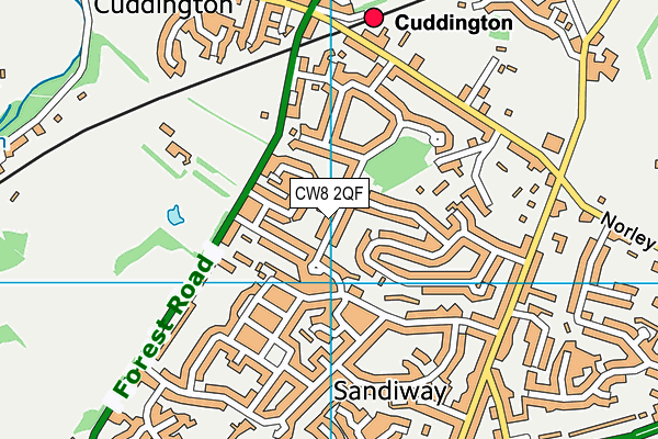 CW8 2QF map - OS VectorMap District (Ordnance Survey)