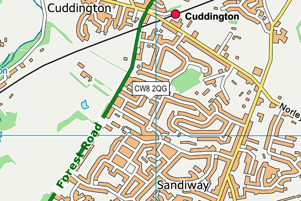 CW8 2QG map - OS VectorMap District (Ordnance Survey)