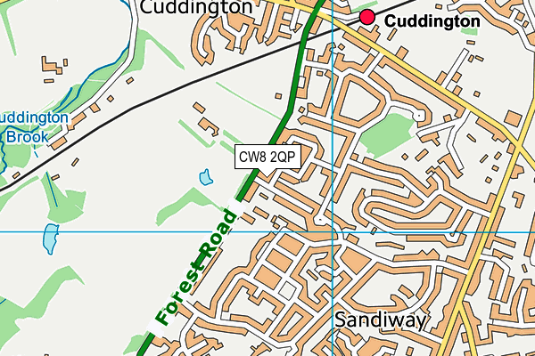 CW8 2QP map - OS VectorMap District (Ordnance Survey)