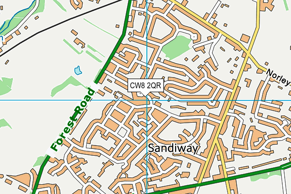 CW8 2QR map - OS VectorMap District (Ordnance Survey)