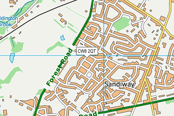 CW8 2QT map - OS VectorMap District (Ordnance Survey)