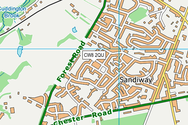 CW8 2QU map - OS VectorMap District (Ordnance Survey)