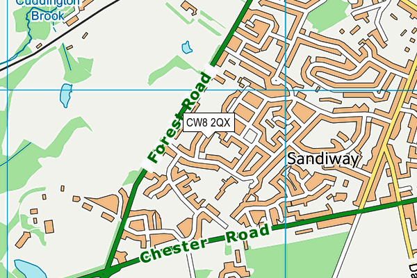 CW8 2QX map - OS VectorMap District (Ordnance Survey)