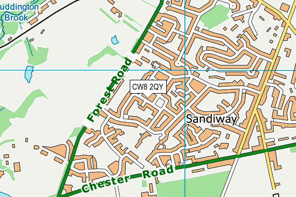 CW8 2QY map - OS VectorMap District (Ordnance Survey)