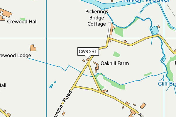 CW8 2RT map - OS VectorMap District (Ordnance Survey)