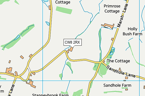 CW8 2RX map - OS VectorMap District (Ordnance Survey)