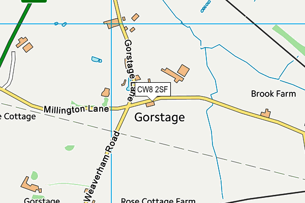 CW8 2SF map - OS VectorMap District (Ordnance Survey)