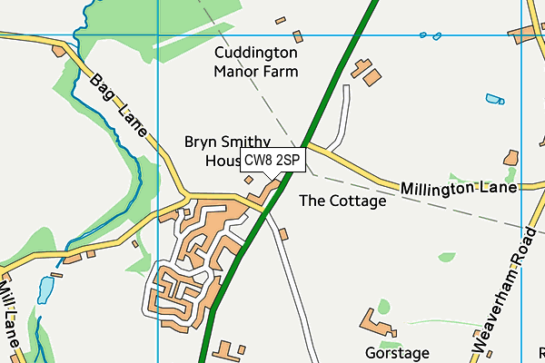 CW8 2SP map - OS VectorMap District (Ordnance Survey)