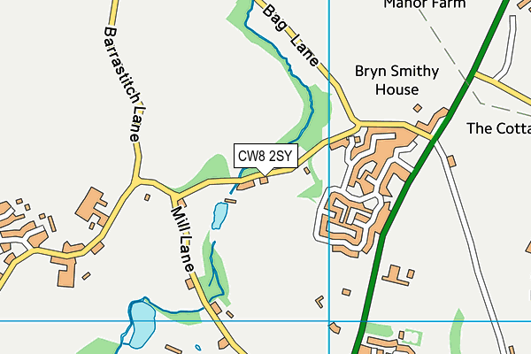 CW8 2SY map - OS VectorMap District (Ordnance Survey)