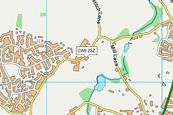 CW8 2SZ map - OS VectorMap District (Ordnance Survey)