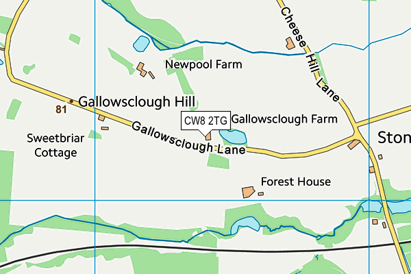 CW8 2TG map - OS VectorMap District (Ordnance Survey)