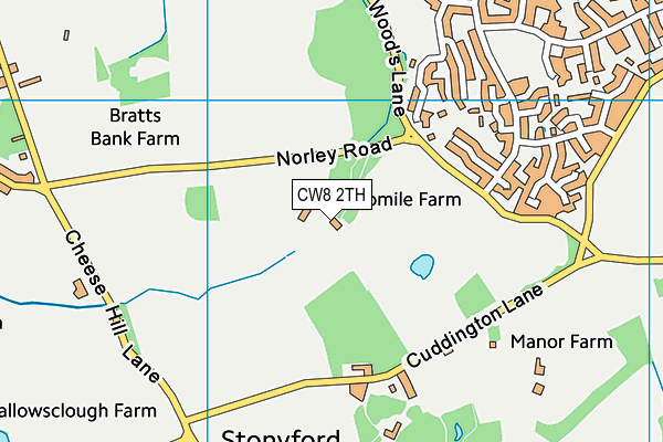 CW8 2TH map - OS VectorMap District (Ordnance Survey)