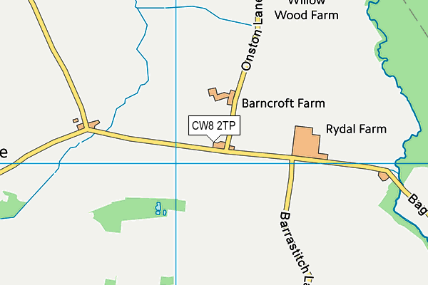 CW8 2TP map - OS VectorMap District (Ordnance Survey)