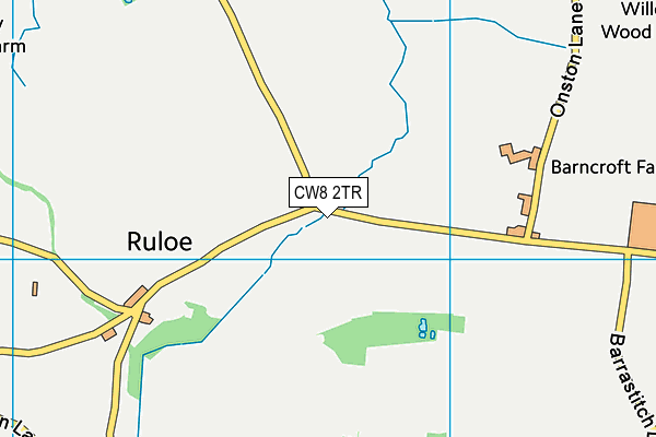 CW8 2TR map - OS VectorMap District (Ordnance Survey)