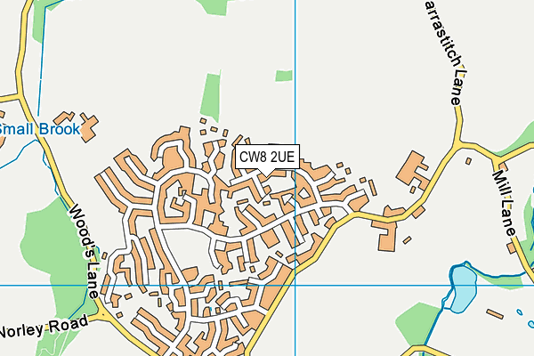 CW8 2UE map - OS VectorMap District (Ordnance Survey)