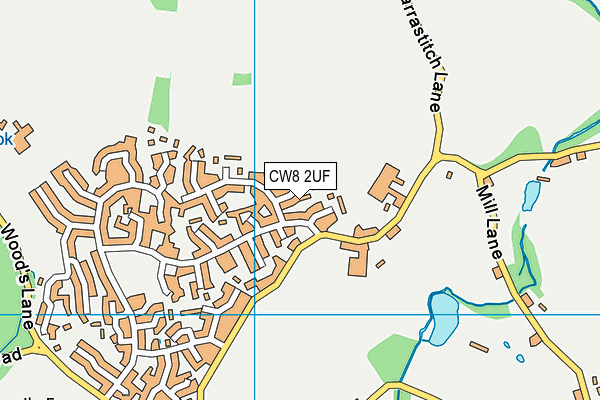 CW8 2UF map - OS VectorMap District (Ordnance Survey)