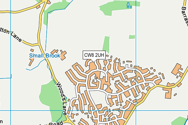 CW8 2UH map - OS VectorMap District (Ordnance Survey)