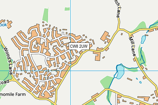 CW8 2UW map - OS VectorMap District (Ordnance Survey)