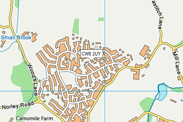 CW8 2UY map - OS VectorMap District (Ordnance Survey)