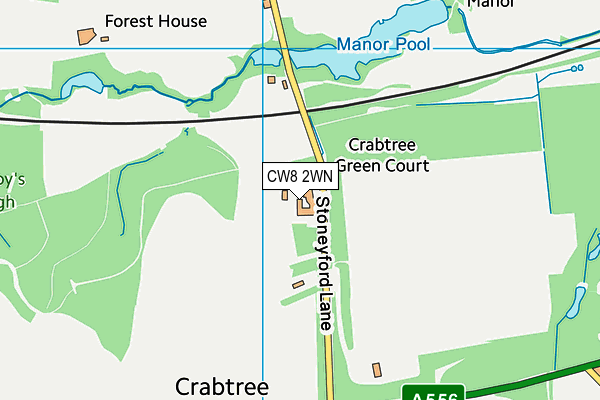 CW8 2WN map - OS VectorMap District (Ordnance Survey)