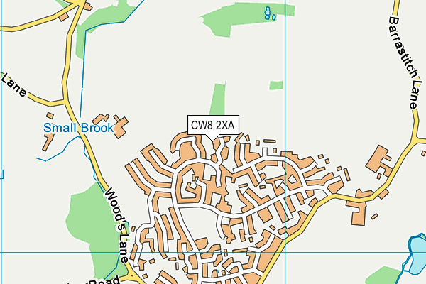 CW8 2XA map - OS VectorMap District (Ordnance Survey)