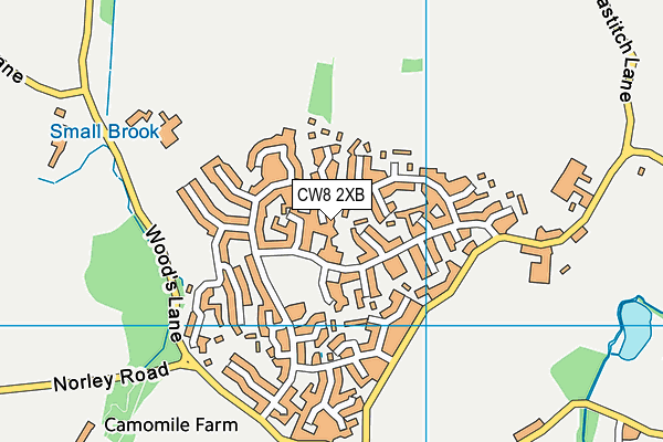 CW8 2XB map - OS VectorMap District (Ordnance Survey)