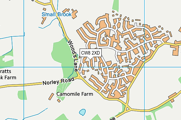 CW8 2XD map - OS VectorMap District (Ordnance Survey)
