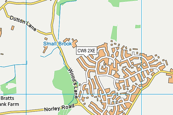 CW8 2XE map - OS VectorMap District (Ordnance Survey)