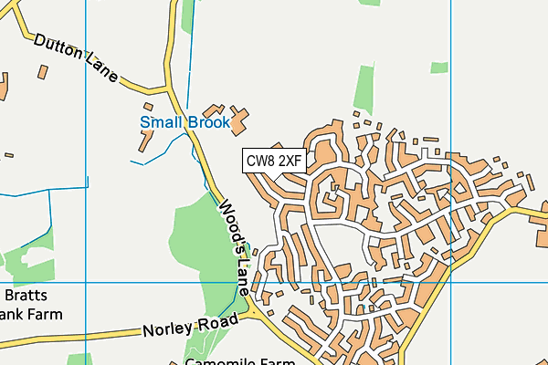 CW8 2XF map - OS VectorMap District (Ordnance Survey)