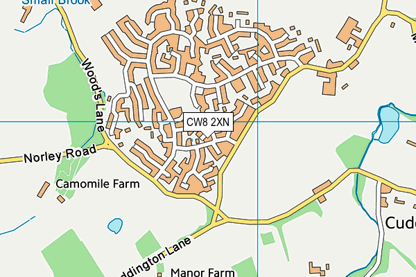 CW8 2XN map - OS VectorMap District (Ordnance Survey)