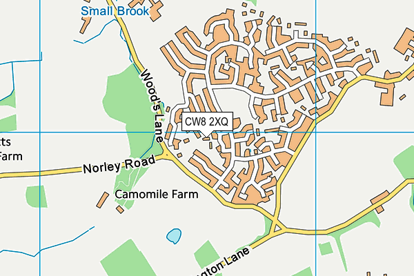 CW8 2XQ map - OS VectorMap District (Ordnance Survey)