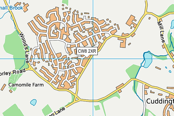 CW8 2XR map - OS VectorMap District (Ordnance Survey)
