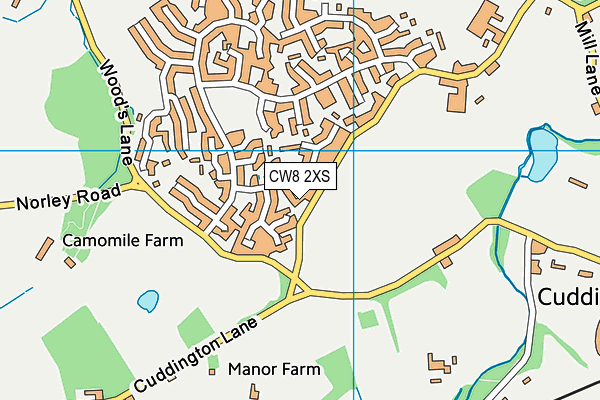 CW8 2XS map - OS VectorMap District (Ordnance Survey)