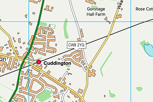 CW8 2YQ map - OS VectorMap District (Ordnance Survey)