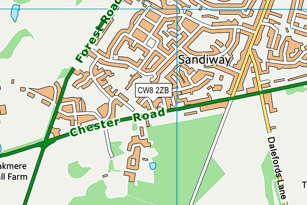 CW8 2ZB map - OS VectorMap District (Ordnance Survey)